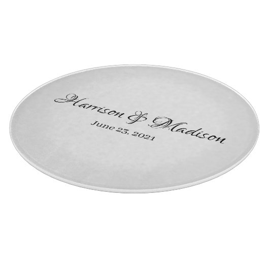 Personalisierter Name und Datum der Hochzeit Schneidebrett (Ecke)