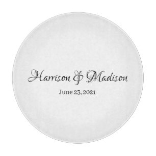 Personalisierter Name und Datum der Hochzeit Schneidebrett