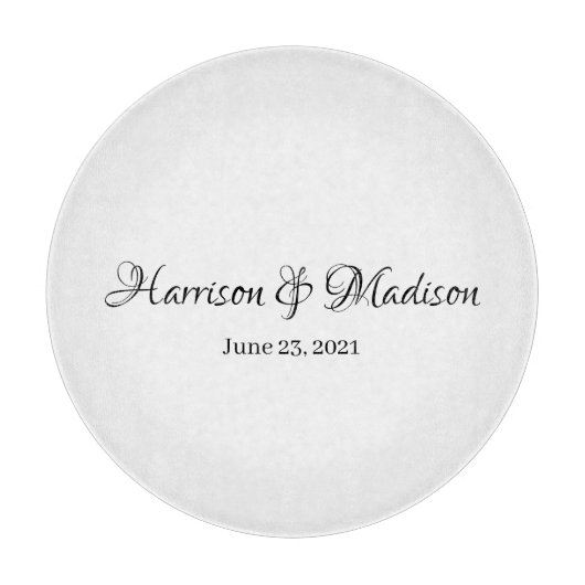 Personalisierter Name und Datum der Hochzeit Schneidebrett (Vorderseite)