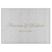 Personalisierter Name und Datum der Hochzeit Schneidebrett (Vorderseite)