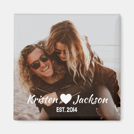 Personalisierter Name und Datum Einfache Darstellu Magnet (Vorne)