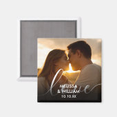 Personalisierter Name und Datum Foto Magnet (Vorderseite/Rückseite)