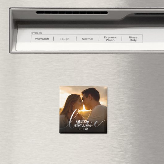 Personalisierter Name und Datum Foto Magnet (In Situ (Geschirrspüler))