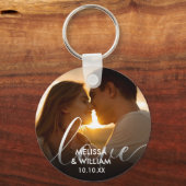 Personalisierter Name und Datum Foto Schlüsselanhänger (Rückseite)
