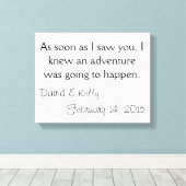 Personalisierter Name und Datum Leinwanddruck (Insitu (Holzboden))