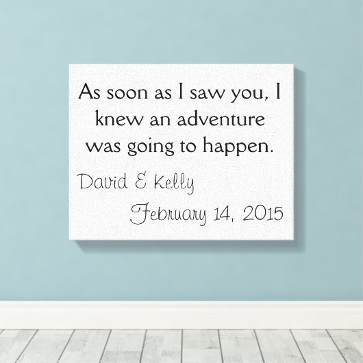 Personalisierter Name und Datum Leinwanddruck (Insitu (Holzboden))