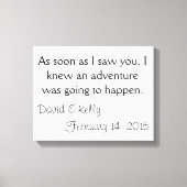 Personalisierter Name und Datum Leinwanddruck (Vorderseite)