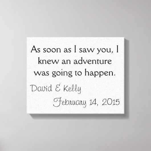 Personalisierter Name und Datum Leinwanddruck (Vorderseite)