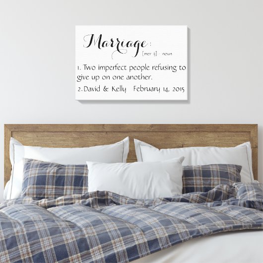 Personalisierter Name und Datum Mauer Art Leinwanddruck (Insitu (Schlafzimmer))