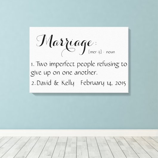 Personalisierter Name und Datum Mauer Art Leinwanddruck (Insitu (Holzboden))