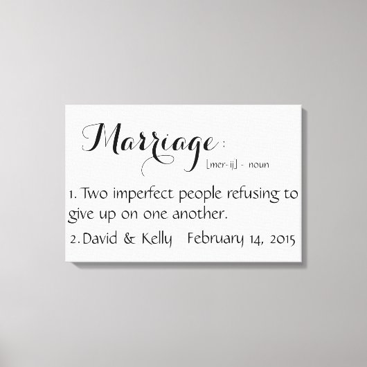 Personalisierter Name und Datum Mauer Art Leinwanddruck (Vorderseite)