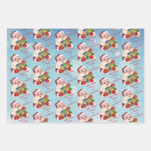 Personalisierter Name und E-Mail Weihnachtsbrauch Geschenkpapier Set (Vorderseite 2)