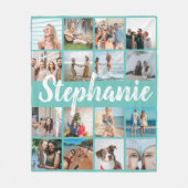 Personalisierter Name und einmalige FotoCollage Fleecedecke (Vorderseite)