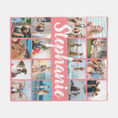 Personalisierter Name und einmalige FotoCollage Fleecedecke (Vorderseite (Horizontal))