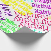 Personalisierter Name und Farben alles Gute zum Geschenkpapier (Ecke)
