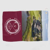 Personalisierter Name und Foto Burgund Red Golfhandtuch (Horizontal)