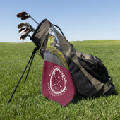 Personalisierter Name und Foto Burgund Red Golfhandtuch (Gras)