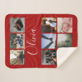 Personalisierter Name und Foto-Collage-Typografie Sherpadecke (Vorderseite (Horizontal))