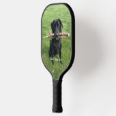 Personalisierter Name und Foto des schwarzen Labor Pickleball Schläger (Links)