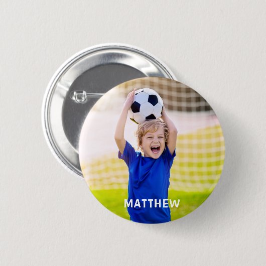 Personalisierter Name und Foto-Fußballsport Button (Vorne & Hinten)