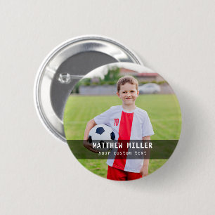 Personalisierter Name und Foto-Fußballsport-Button Button