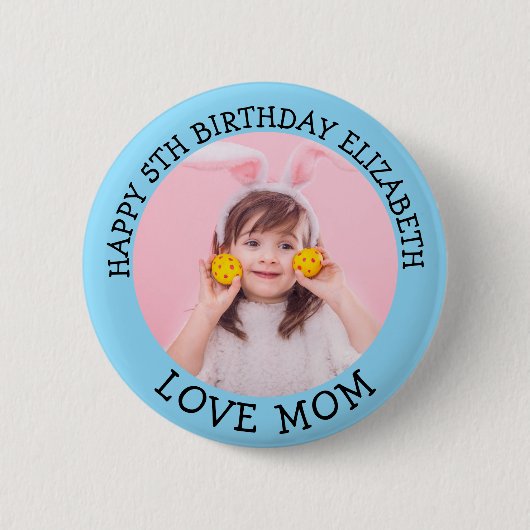 Personalisierter Name und Foto Geburtsdatum Mama Button (Vorderseite)