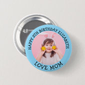 Personalisierter Name und Foto Geburtsdatum Mama Button (Vorne & Hinten)