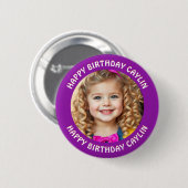 Personalisierter Name und Foto Geburtstag Button (Vorne & Hinten)
