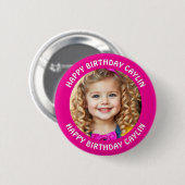 Personalisierter Name und Foto Geburtstag Button (Vorne & Hinten)