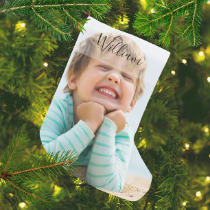 Personalisierter Name und Foto Kleiner Weihnachtsstrumpf