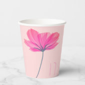 Personalisierter Name und Foto Rosa Blütenblätter  Pappbecher (Vorderseite)