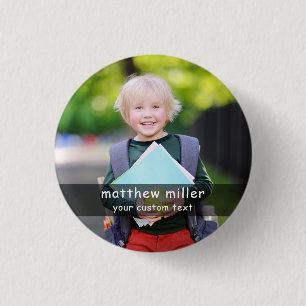 Personalisierter Name und Foto-Schulbutton Button