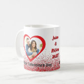 Personalisierter Name und Foto Valentine Kaffeetasse (Vorderseite Links)