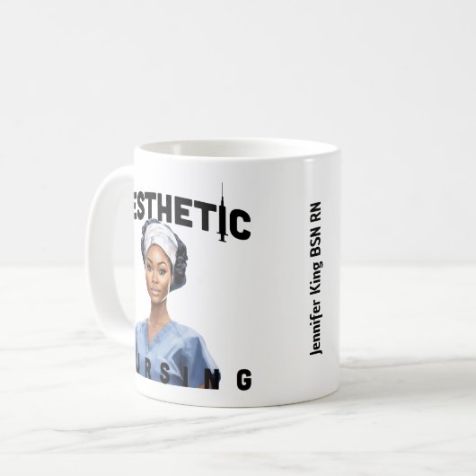 personalisierter Name und Geschenk der Krankenschw Kaffeetasse (Vorderseite Links)