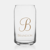 Personalisierter Name und Monogramm aus Gold Dosenglas (Vorderseite)