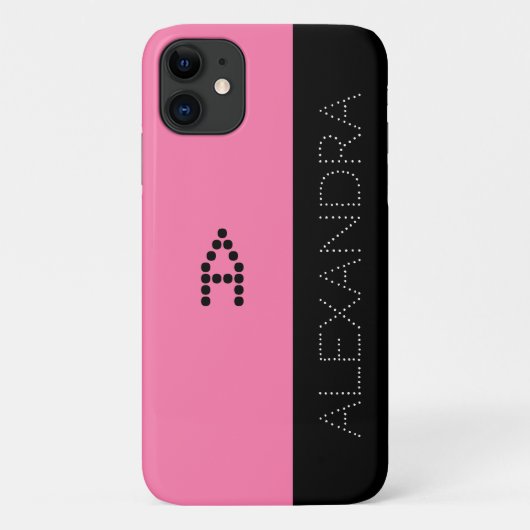 Personalisierter Name und Monogramm Chic Schriftar Case-Mate iPhone Hülle (Rückseite)