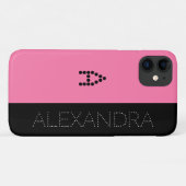 Personalisierter Name und Monogramm Chic Schriftar Case-Mate iPhone Hülle (Rückseite (Horizontal))