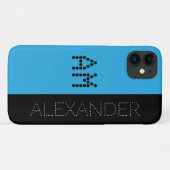 Personalisierter Name und Monogramm Chic Schriftar Case-Mate iPhone Hülle (Rückseite (Horizontal))