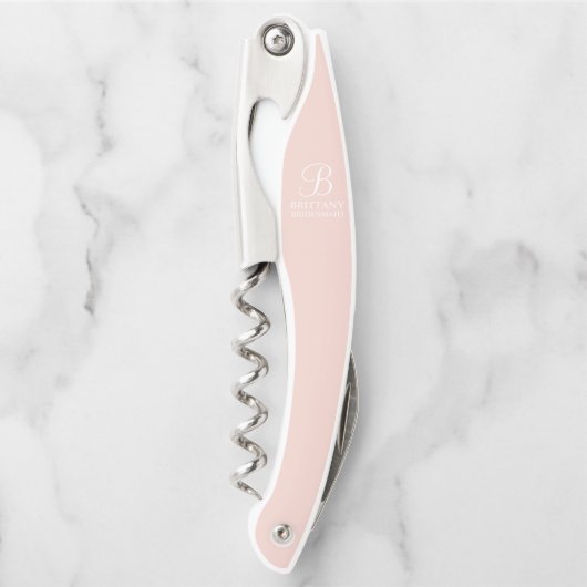 Personalisierter Name und Monogramm der Brautjungf Kellnermesser (Vorderseite)
