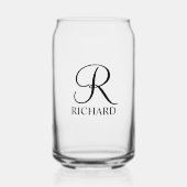 Personalisierter Name und Monogramm Dosenglas (Vorderseite)