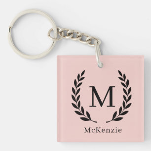 Personalisierter Name und Monogramm-Foto Schlüsselanhänger