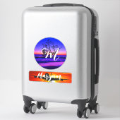Personalisierter Name und Monogramm, Reisekoffer Aufkleber (Koffer)