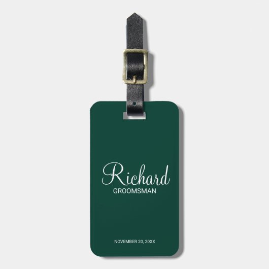Personalisierter Name und Monogramm-Trauzeuge Gepäckanhänger (Vorderseite vertikal)