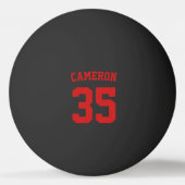 Personalisierter Name und Nummer der Sportart Tischtennisball (Rückseite)