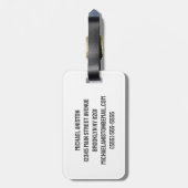 Personalisierter Name und Nummer des American Foot Gepäckanhänger (Rückseite vertikal)