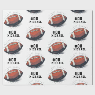 Personalisierter Name und Nummer des American Foot Geschenkpapier