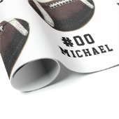 Personalisierter Name und Nummer des American Foot Geschenkpapier (Rolleneckpunkt)