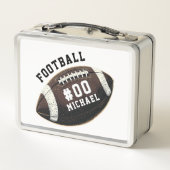 Personalisierter Name und Nummer des American Foot Metall Brotdose (Rückseite)