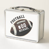 Personalisierter Name und Nummer des American Foot Metall Brotdose (Vorderseite)