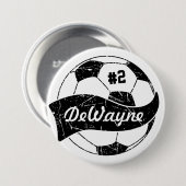 Personalisierter Name und Nummer des Fußballball Button (Vorne & Hinten)